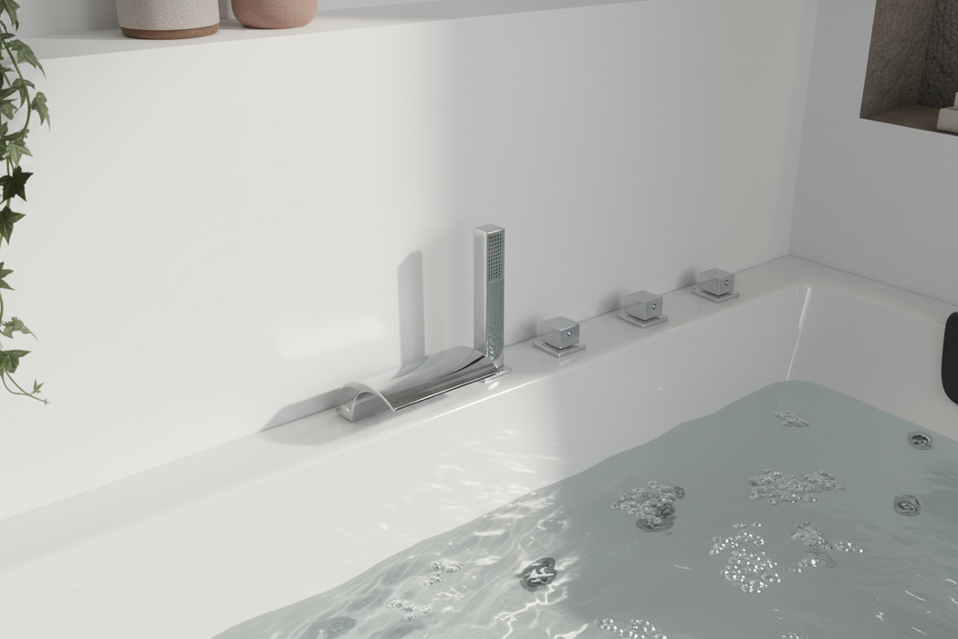 X-Tube Indoor Whirlpool Badewanne – 24 Massagedüsen, LED, Ozon & Heizung