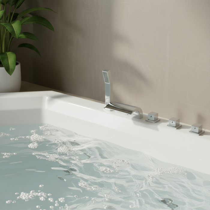 Barbados Indoor Whirlpool Badewanne – 24 Massagedüsen, LED, Ozon & Heizung
