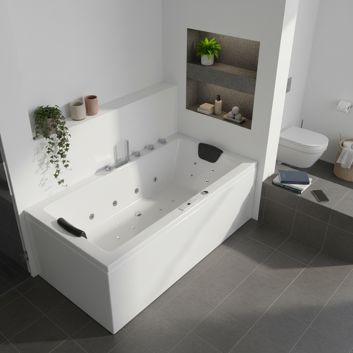 X-Tube Indoor Whirlpool Badewanne – 24 Massagedüsen, LED, Ozon & Heizung