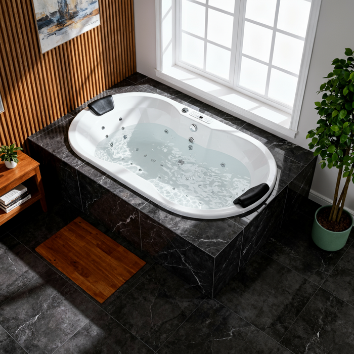 Miami Indoor Whirlpool Badewanne – 29 Massagedüsen, LED, Ozon & Heizung