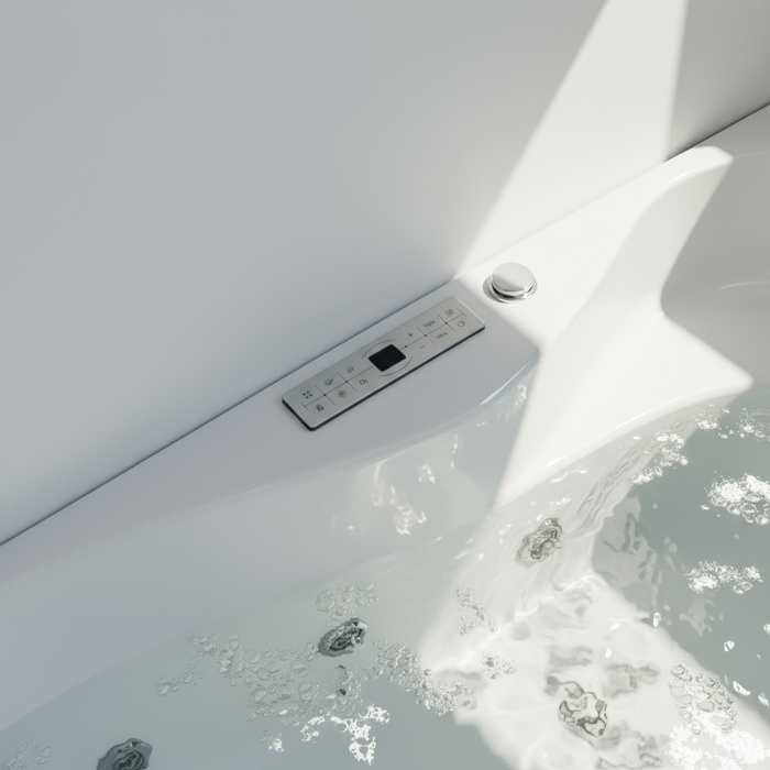 Mini Corner Indoor Whirlpool Badewanne – 17 Massagedüsen, LED, Ozon & Heizung