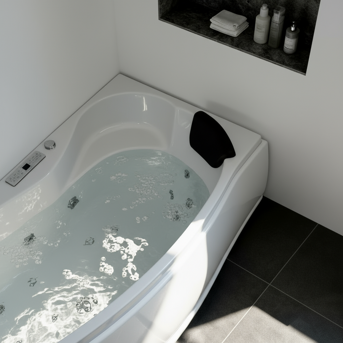 Mini Corner Indoor Whirlpool Badewanne – 17 Massagedüsen, LED, Ozon & Heizung
