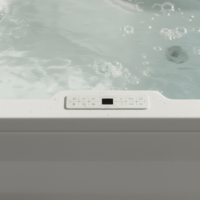 Samoa Indoor Eck-Whirlpool Badewanne – 24 Massagedüsen, LED, Ozon & Heizung