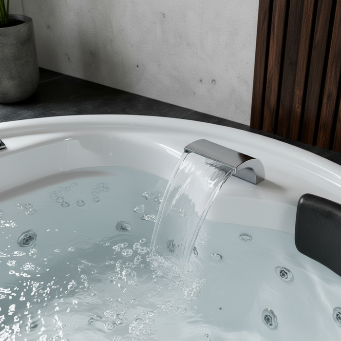 Vidal-XXL Indoor Whirlpool Badewanne – 28 Massagedüsen, LED, Ozon & Heizung