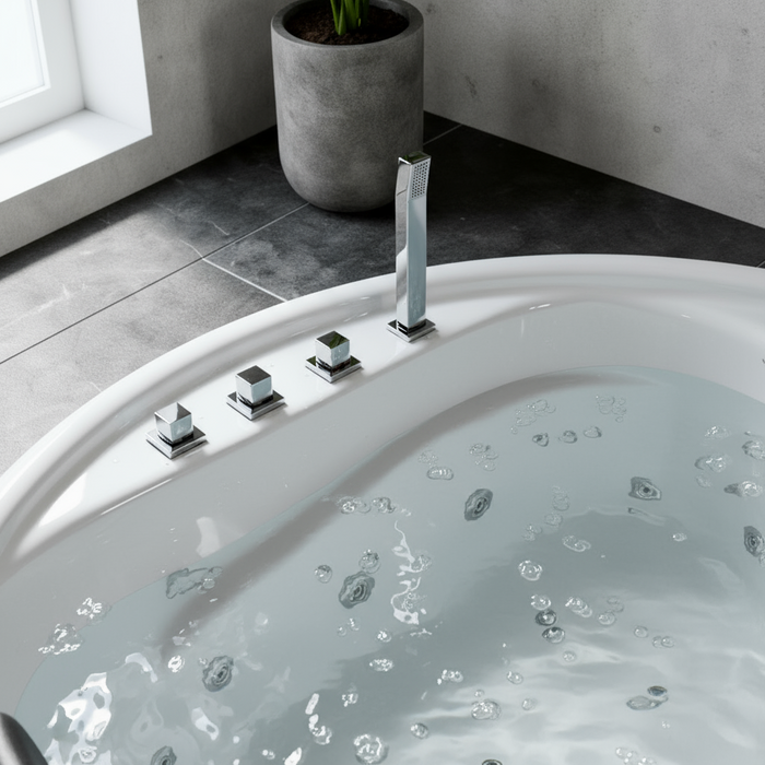 Vidal-XXL Indoor Whirlpool Badewanne – 28 Massagedüsen, LED, Ozon & Heizung