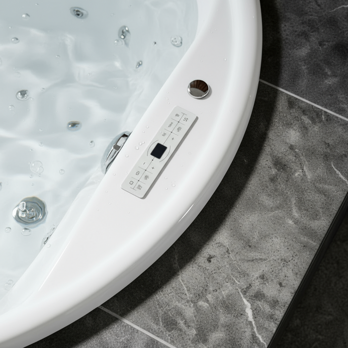 Vidal-XXL Indoor Whirlpool Badewanne – 28 Massagedüsen, LED, Ozon & Heizung