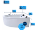 Delta - XL Badewanne für 2 Personen - LED Ambiente, Wasserfall und Kopfstützen - Caribia