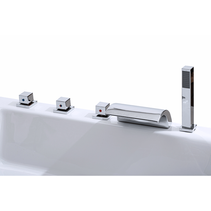 Delta - XL Badewanne für 2 Personen - LED Ambiente, Wasserfall und Kopfstützen - Caribia
