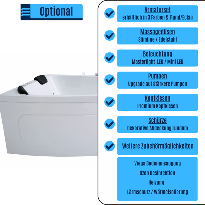 Delta - XL Premium Indoor Whirlpool – 24 Massagedüsen, LED, Ozon & Heizung - Caribia