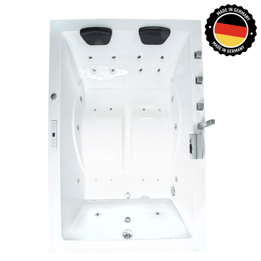 Dynasty Premium (Doppelwanne) Whirlpool – 24 Massagedüsen, LED, Ozon & Heizung - Caribia