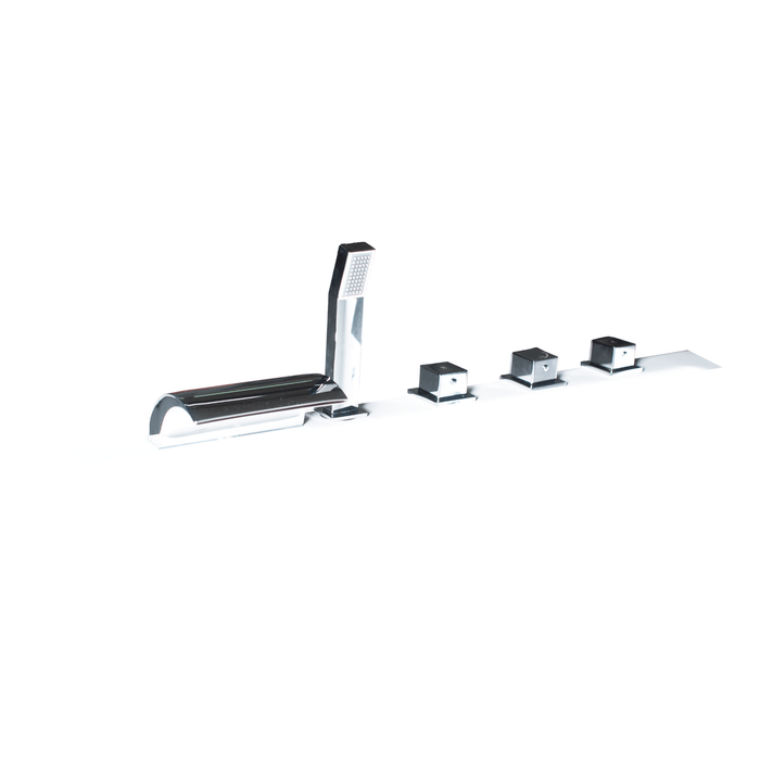Elegante 5 - Loch Armatur mit Design Wasserfall - Caribia