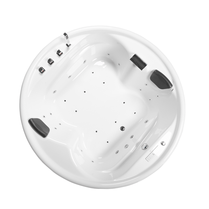 Vidal - XXL Premium Indoor Whirlpool – 24 Massagedüsen, LED, Ozon & Heizung - Caribia