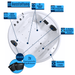 Vidal - XXL Premium Indoor Whirlpool – 24 Massagedüsen, LED, Ozon & Heizung - Caribia
